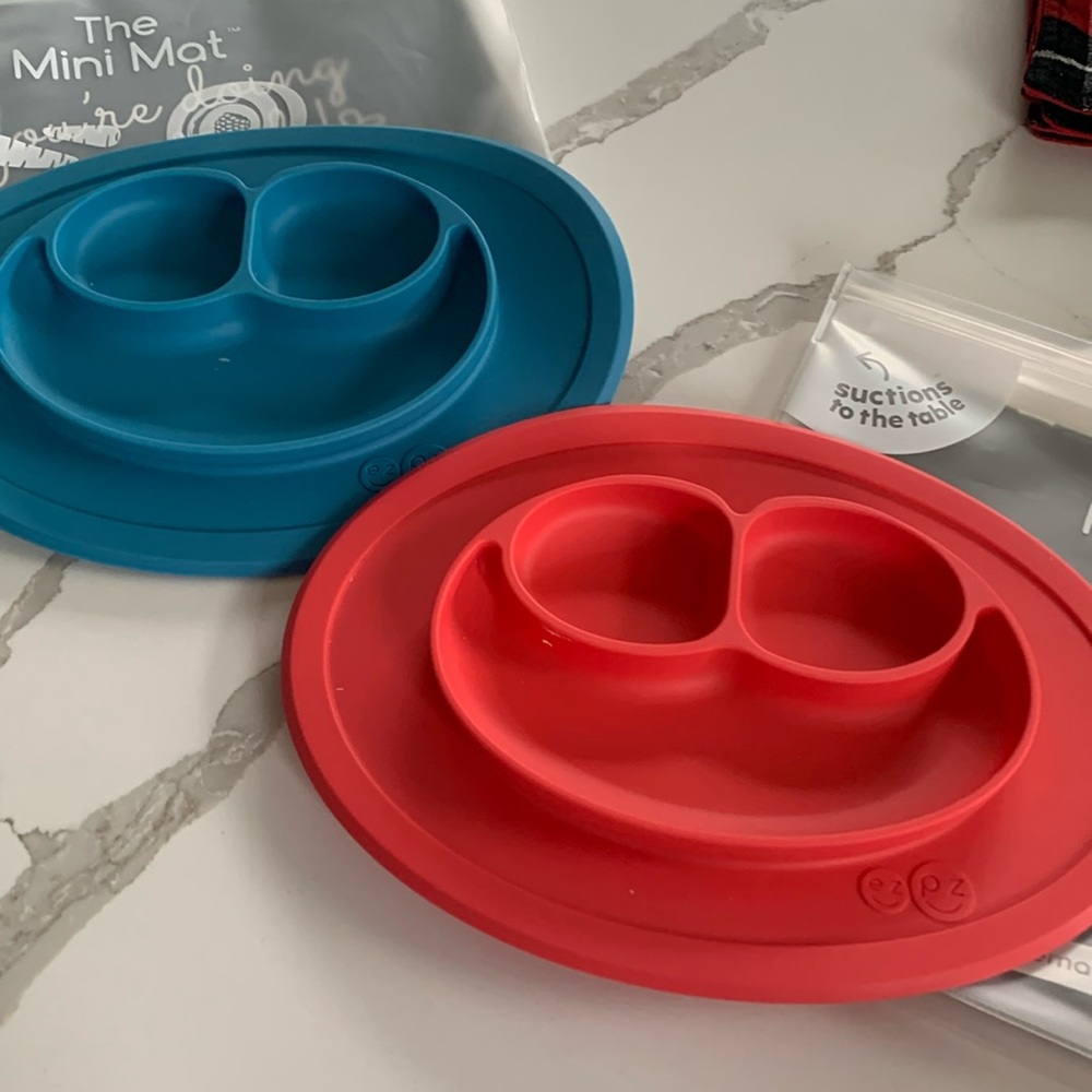 Two Mini Mats - blue and red